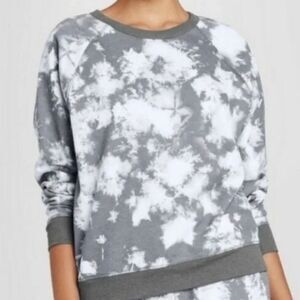 Grayson Threads L Womens Gray White Tie dye Long Sleeve Crewneck Sweatshirt M